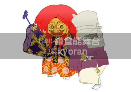 能「雷電」後シテ・ワキ(制作/2019.07.23)