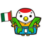 No.028A　おもてなしキャラ：狂言・太郎冠者（イタリア国旗）